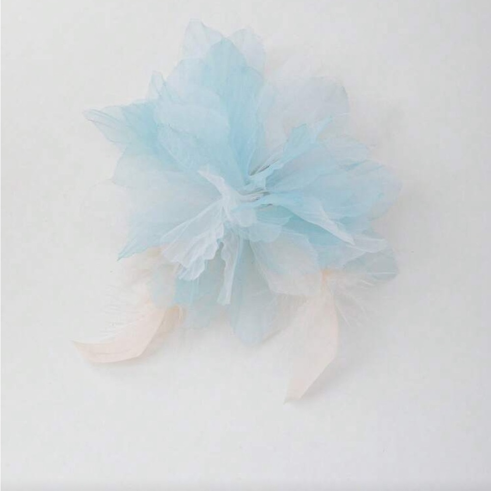 Free People Light Blue Floral Feather Brooch - Picture 2 of 4
